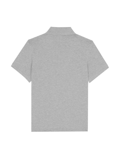 Shop Saint Laurent Short-sleeve Cotton Polo Shirt In Grey