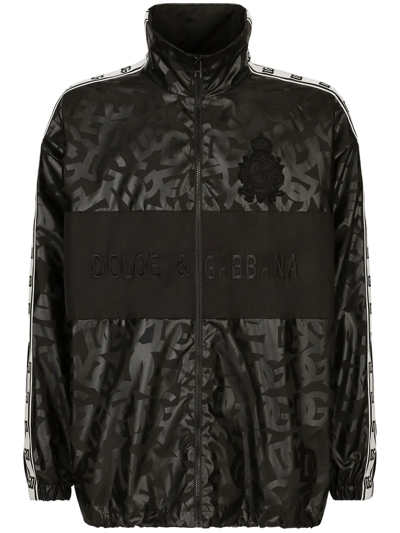 Shop Dolce & Gabbana Dg-print Track Jacket In Black