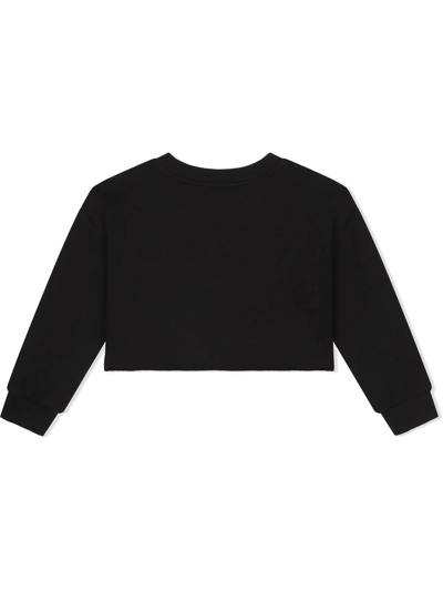 Dolce & Gabbana Logo-print Cotton Sweatshirt In Black
