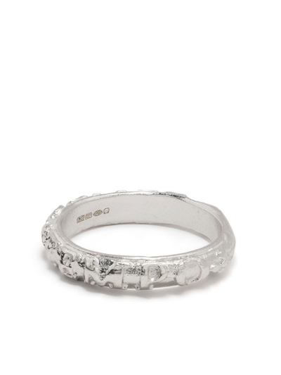 Shop Alighieri Amore Embossed Sterling-silver Ring