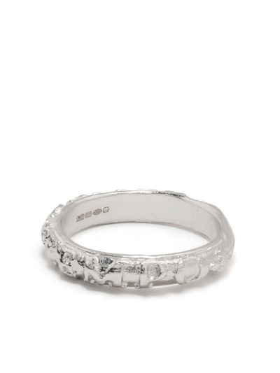 Alighieri Amore Embossed Sterling-silver Ring In Silver