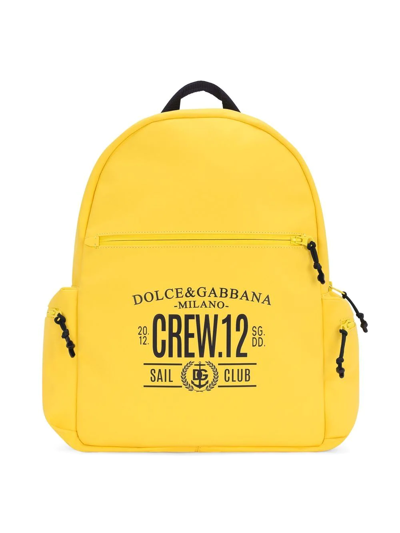 Shop Dolce & Gabbana Crew Sail Club Backpack In Yellow