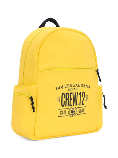 Shop Dolce & Gabbana Crew Sail Club Backpack In Yellow