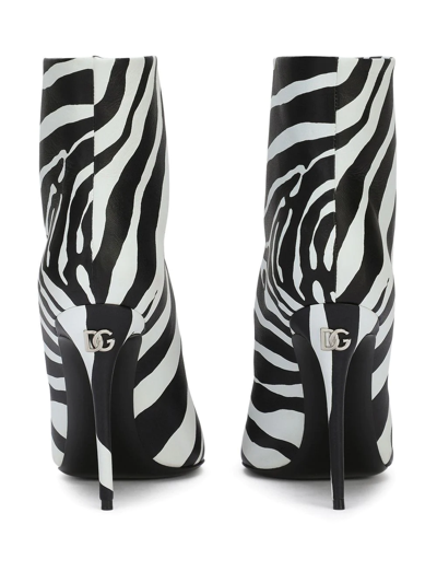 Shop Dolce & Gabbana Zebra-print Ankle Boots In Black