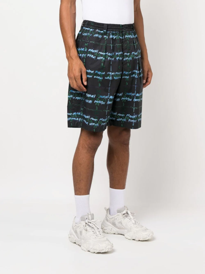Marni Logo-print Bermuda Shorts In Black