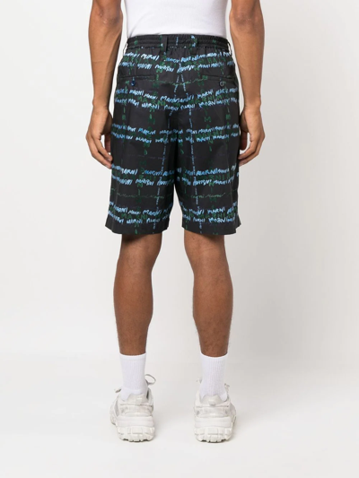 Marni Logo-print Bermuda Shorts In Black