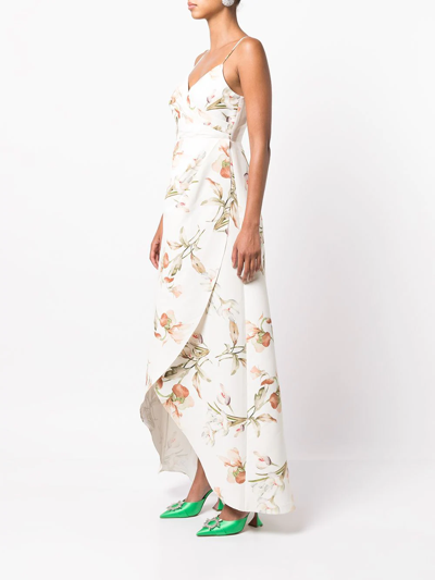 Shop Sachin & Babi Abby Floral-print Gown In Eggshell Venetia Petals