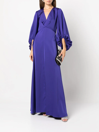 Shop Sachin & Babi Jenny Puff-sleeves Gown In Spectrum Blue