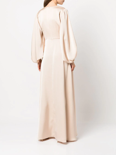 Shop Sachin & Babi Jenny Puff-sleeves Gown In Champagne