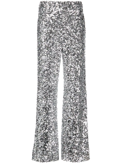 Shop Sachin & Babi Alli Sequin Trousers In Silver Sequins