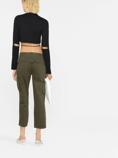 Shop Jacquemus Cropped Long-sleeve Top In Black