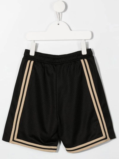 Shop Palm Angels Side-stripe Logo-print Shorts In Black