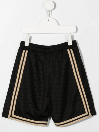 Palm Angels Side-stripe Logo-print Shorts In Black