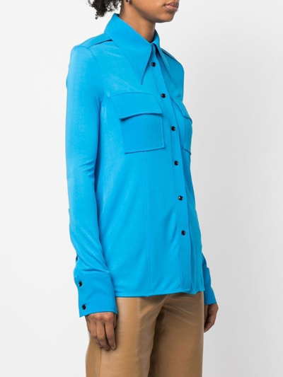 Shop Proenza Schouler Oversized-collar Shirt In Blue
