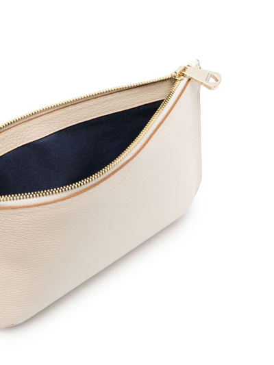 Shop Aspinal Of London Ella Leather Clutch Bag In Neutrals