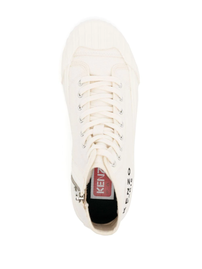 Shop Kenzo Embroidered-logo Hi-top Sneakers In White