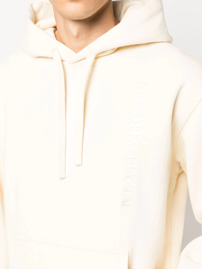 Maharishi Logo-embroidered Hoodie In Neutrals