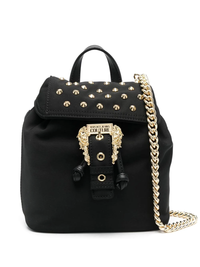 Versace Jeans Couture Stud-detail Shoulder Bag In Black | ModeSens