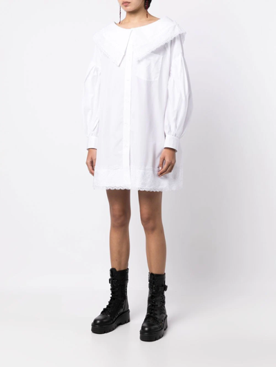 Shop Simone Rocha Cotton Shirt Dress In White