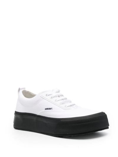 Shop Ambush Lace-up Flatform Sneakers In White