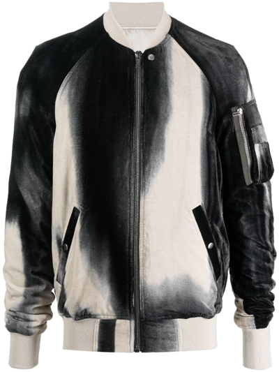 Shop Rick Owens Virgin-wool Bleached Bomber-jacket In Black