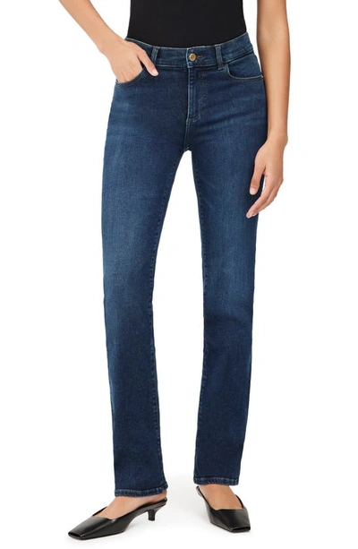 Shop Dl1961 Mara Instasculpt Mid Rise Straight Leg Jeans In India Ink