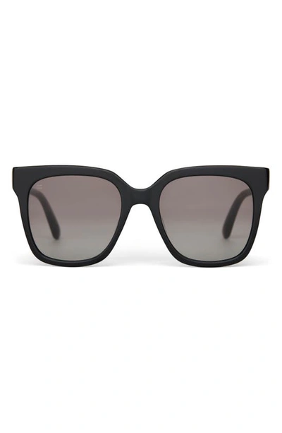 Shop Toms Natasha 53mm Polarized Square Sunglasses In Shiny Black/ Grey Gradient