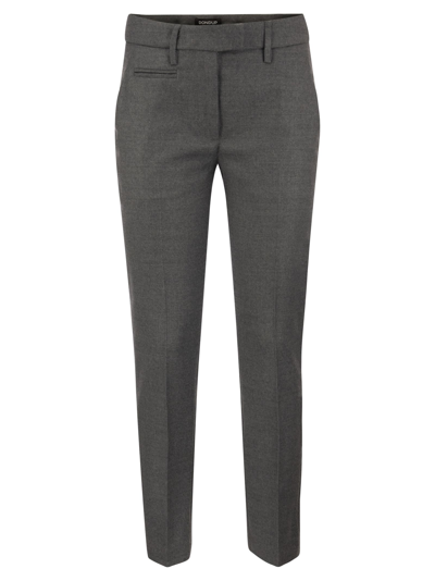 Shop Dondup Perfect - Wool Slim-fit Trousers In Grey