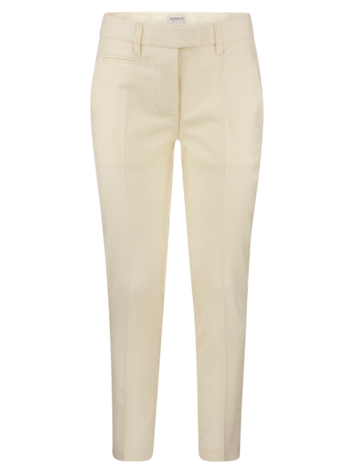 Shop Dondup Perfect - Wool Slim-fit Trousers In Cream