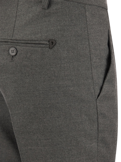 Shop Dondup Perfect - Wool Slim-fit Trousers In Grey