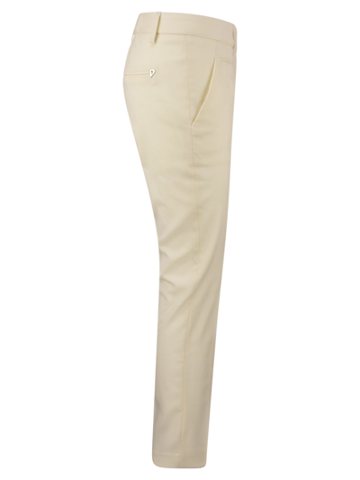 Shop Dondup Perfect - Wool Slim-fit Trousers In Cream