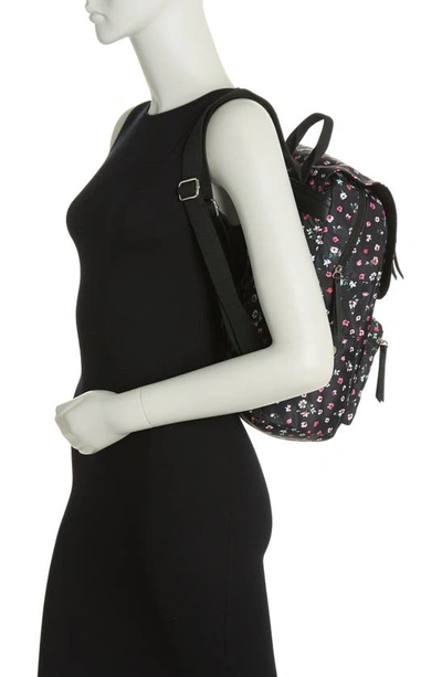 Shop Madden Girl Proper Flap Nylon Backpack In Black Ditsy