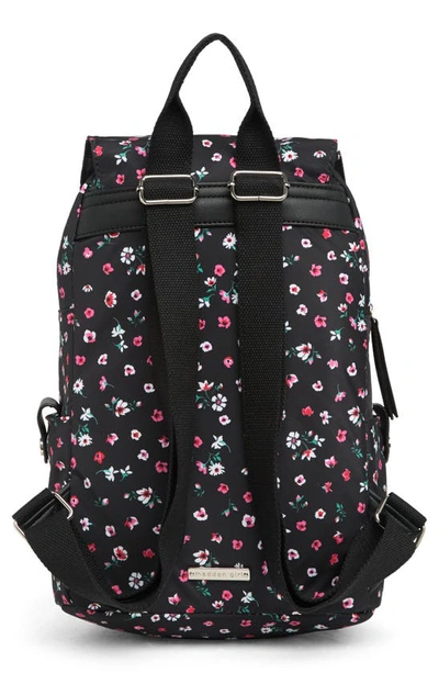 Shop Madden Girl Proper Flap Nylon Backpack In Black Ditsy