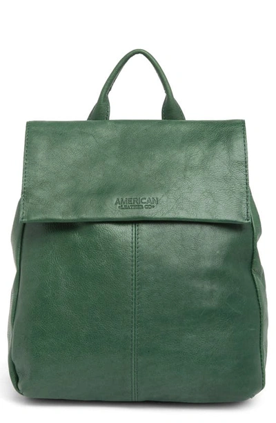 Shop American Leather Co. Liberty Leather Flap Backpack In Hunter Green Vintage