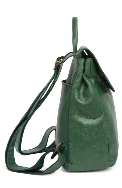 Shop American Leather Co. Liberty Leather Flap Backpack In Hunter Green Vintage