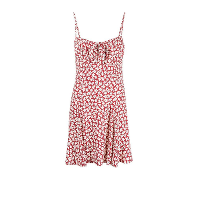 Shop Reformation Red Felix Floral Print Mini Dress