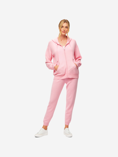 Shop Derek Rose Women's Hoodie Daphne Cashmere Pink