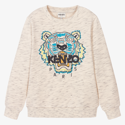 Shop Kenzo Kids Teen Boys Tiger Sweatshirt In Ivory