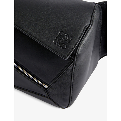 Shop Loewe Puzzle Small Leather Belt Bag In Black