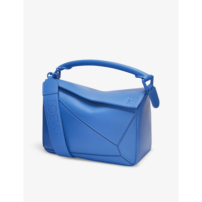 Shop Loewe Puzzle Small Leather Shoulder Bag In Scuba Blue