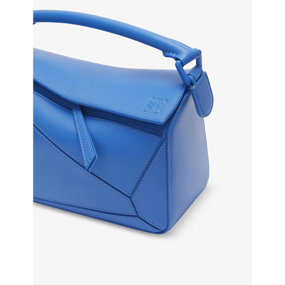 Shop Loewe Puzzle Small Leather Shoulder Bag In Scuba Blue