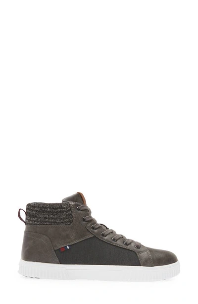 Shop Ben Sherman Marcus Mixed-media High-top Sneaker In Charcoal Canvas