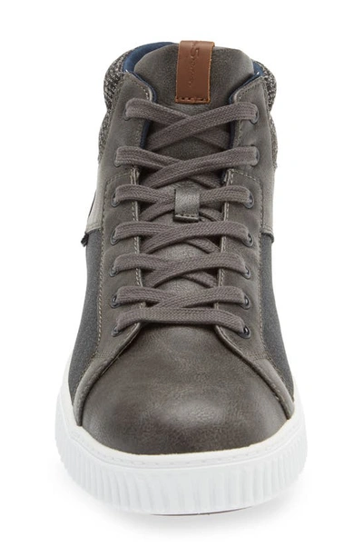 Shop Ben Sherman Marcus Mixed-media High-top Sneaker In Charcoal Canvas