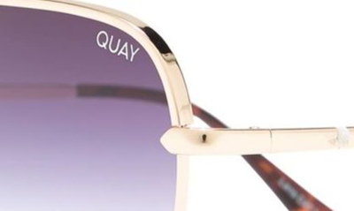 Shop Quay High Key Mini 51mm Aviator Sunglasses In Gold/ Black Fade