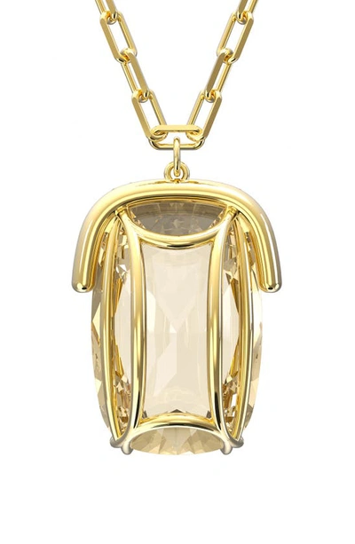 Shop Swarovski Harmonia Pendant Necklace In Light Topaz