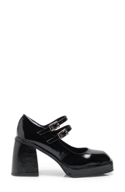 Free People Ruby Double Strap Mary Jane In Black Leather