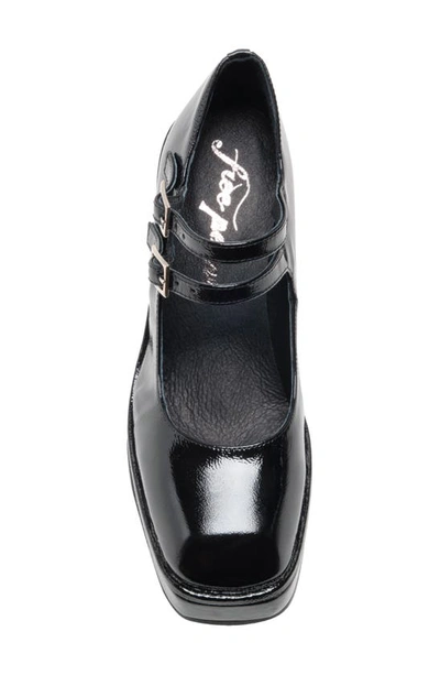 Free People Ruby Double Strap Mary Jane In Black Leather