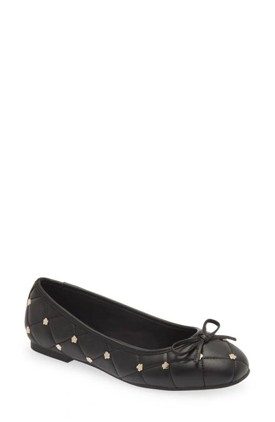 Shop Ted Baker Libban Quilted Ballerina Flat In Black