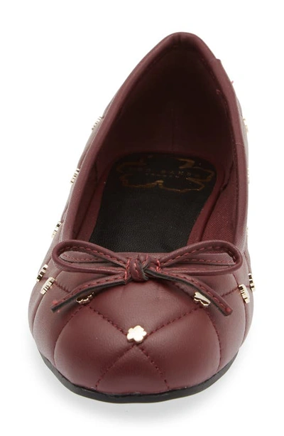 Shop Ted Baker Libban Quilted Ballerina Flat In Deep Purple