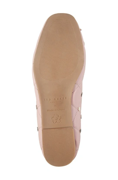 Shop Ted Baker Libban Quilted Ballerina Flat In Dusky Pink